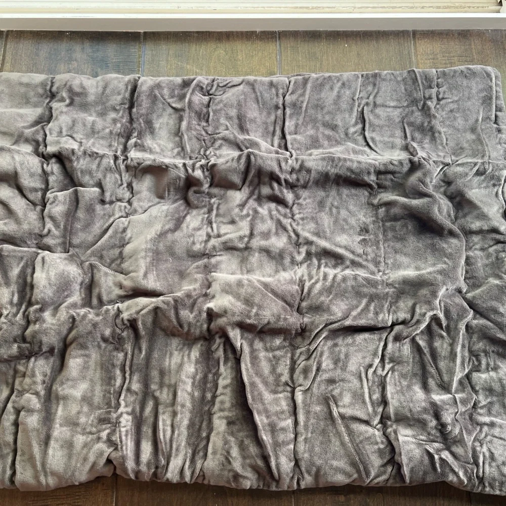 Restoration Hardware NWT velvet wide channel standard sham in grey stone